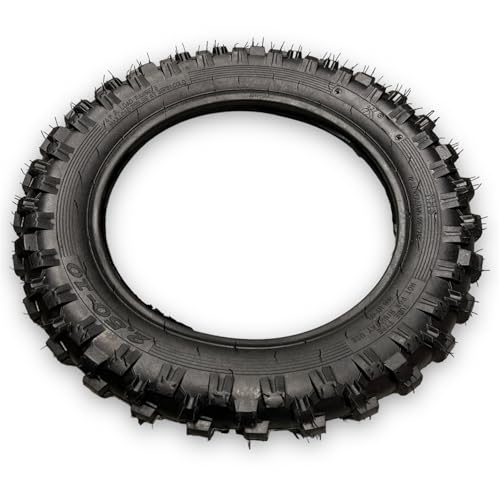 Image of Red Circles 2.50-10 Pit Bike Tyre - Versatile Front or Rear Use, Durable Design, Excellent Traction, Tube Not Included, Ideal for Pit Bikes and Mini Dirt Bikes