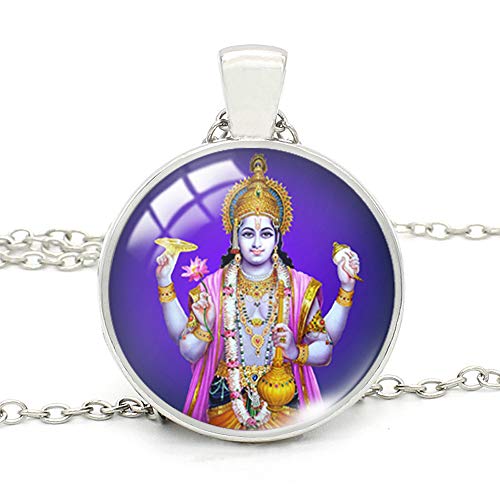 India Religión Collar Dios Brahma Señor Shiva Vishnu Cristal Cabujón Colgante Collares Religión Joyería Cover