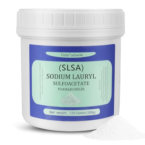 7 Ounce of SLSA Powder for Bath Bomb Making Premium Sodium Lauryl Sulfoacetate Powder Sodium Lactate for soap Making Gentle on The Skin. Suitable for Bath TrufflesCrafting Bath Bombs and More