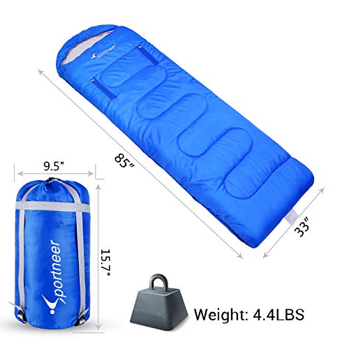 UPSKR Envelope Sleeping Bag with Compression Sack, Lightweight and