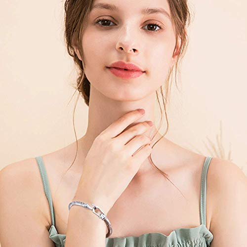 Tiyad Stainless Steel Cable Bracelets for Women Twisted Cable Bracelet with Hook Clasp Fashion Link Bracelets for Cuff Bangles3