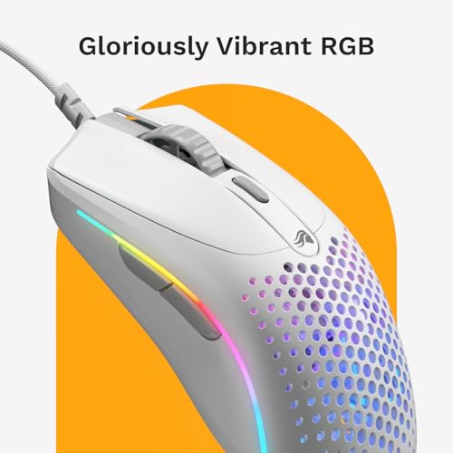 Image of Glorious Gaming - Superlight Wired PC Gaming Mouse with Honeycomb Shell, 6 Programmable Buttons, RGB Lighting & PTFE Skates - Model O 2 Mini, Matte White