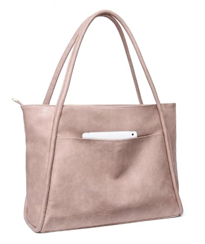 Image of Large Tote Bag for Women 16L Work Tote Purse with Zipper Vegan Leather Ladies Handbags