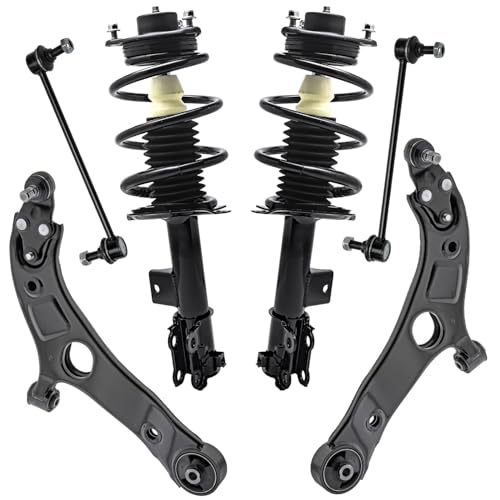 Image of Detroit Axle - 6pc Front End Suspension Kit for 2012-2014 Hyundai Sonata 2012-2015 Kia Optima, Lower Control Arms w /Ball Joints Struts & Coil Spring Sway Bars 2013 Replacement Struts Shocks