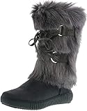 Absatzart: Keilabsatz OSCAR Sport Damen Fellstiefel Snowboots grau, Größe:38, Farbe:Grau