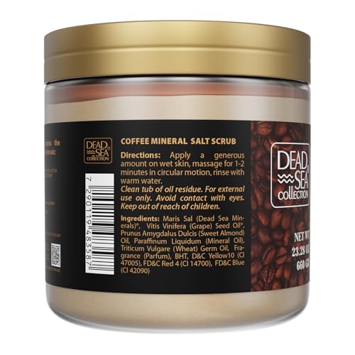 Dead Sea Collection Coffee Scented Salt Body Scrub - Large 660 gr - with Pure Oils and Dead Sea Minerals - Image 7