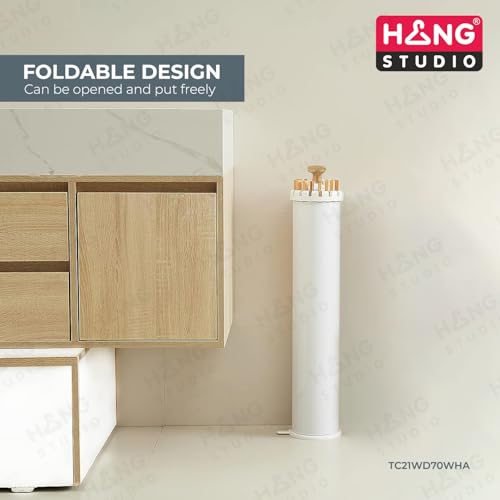 Image of HANG STUDIO Foldable Cloth Dryer Stand Racks Cloth Stands for Drying Clothes Multi Way Folding Rotatable 3.9 Feet Drying Length 16 Drying Heavy Duty Solid Beech Wood Rails, Lightweight (TC21WD70WHA)