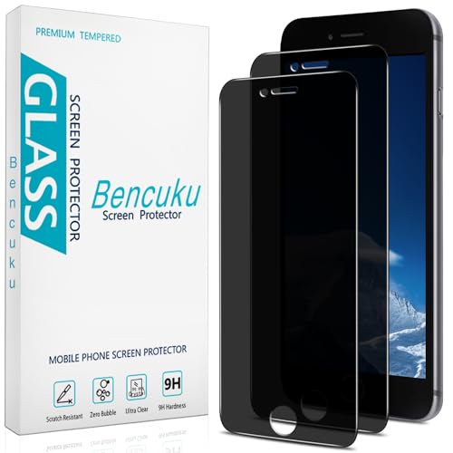 Bencuku (2 Pack) Privacy Screen Protector Designed for iPhone 8 Plus and iPhone 7 Plus 5.5-inch Anti-Spy Tempered Glass Anti Scratch Bubble Free