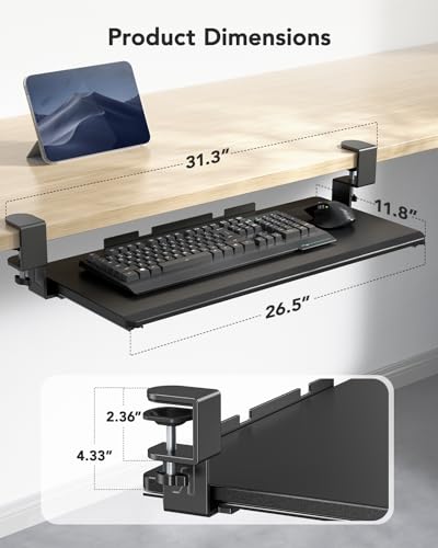 Huanuo HNKB12B-59-PLGUS Keyboard Tray Under Desk thumb #3
