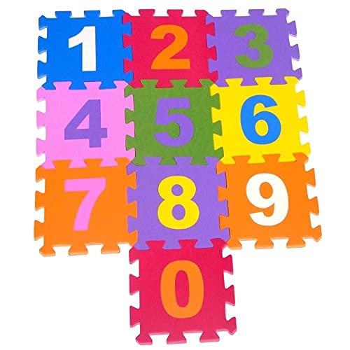 Kit 10 Placas Tatame Eva 29x29 Infantil Colorido Com Números - Tapete De Encaixe Emborrachado Para Bebê