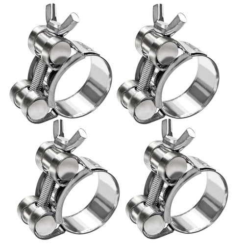 CUKAYO T-bolt Hose Clamps with Handle-304 Stainless Steel Intercooler Pipe Tube Clamp 17-19mm(0.67-0.75) OD Range Adjustable Heavy Duty Hose Clamp 4 Pack