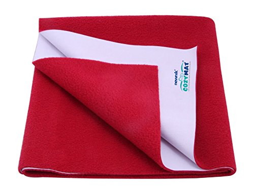 Image of Dry Sheet Quick Waterproof Breathable Bed Protector & Crib Sheet (Size: 140cm X 220cm) Maroon, Single Bed