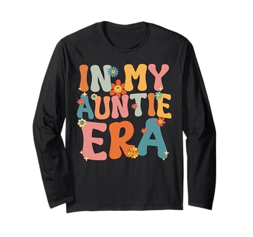 In My Auntie Era Retro Groovy Auntie Zia Carino Zia Divertente Maglia a Manica