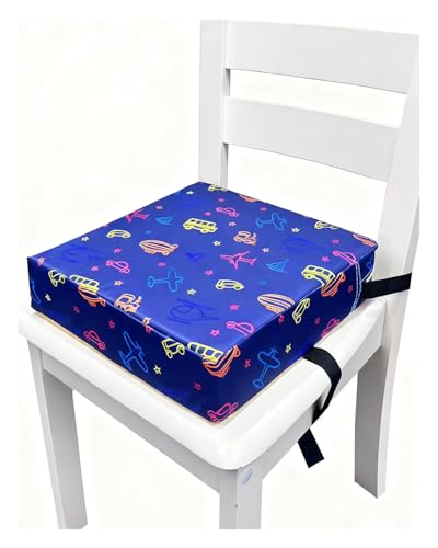 Rehausseur pour chaises d'enfants, Coussin rehausseur, coussin de siège à haut rebond de 9 cm d'épaisseur pour enfants, avec boucle de sécurité, convient aux filles et aux garçons de 3 à 6 ans