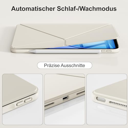 Étui magnétique iPad protégeant le stylet avec rabat blanc intelligent - 7