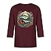 WENKOMG1 Mens Casual Lightweight T Shirts, Three Quarter Sleeve Beach Print Tshirt Casual Basic Active T Shirts Men Gym Shirt Fashion Tees Clothing Camisetas De Moda (3XL, Wine)