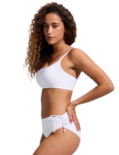 Image of CRZ YOGA D-DD Scoop Neck Bikini Tops | Removable Pads, Adjustable Spaghetti Straps, Swim, Bathing Suit Bra for Women