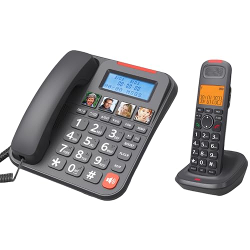Téléphone filaire Easy Dials avec amplificateur de volume 28 dB pour tous utilisateurs