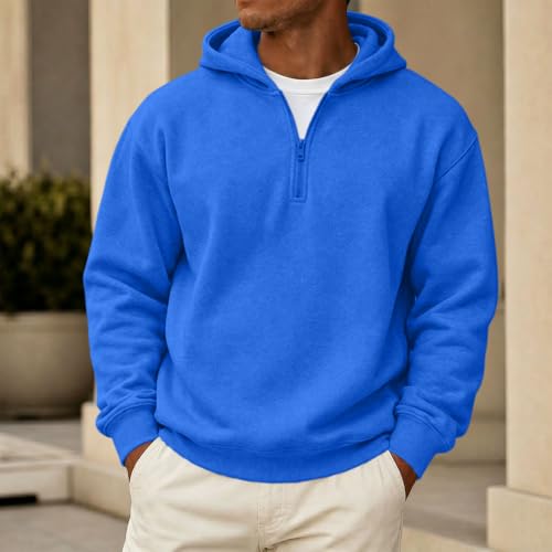 Men Zip Up Hoodie Classic Fleece 1/4 Zip Big and Tall Sherpa Hoodie - image 2
