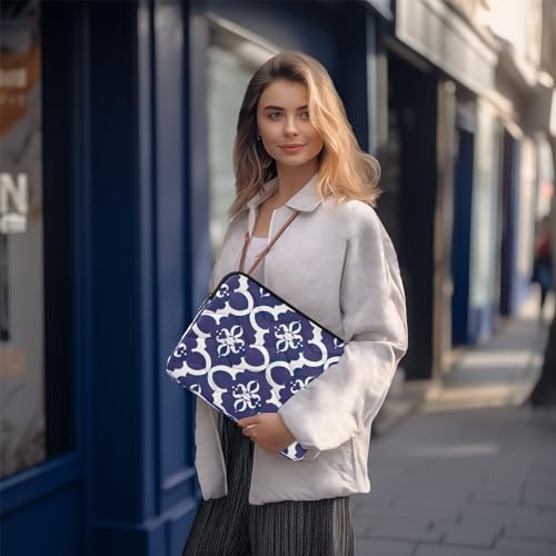 Funda para portátil 13-14 pulgadas impermeable azul y blanca miniatura 7
