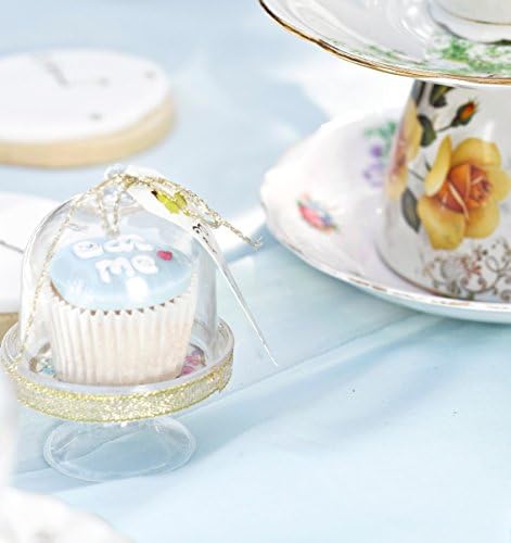 Pack of 6 - Alice In Wonderland Party Favour Cake Domes Mad Hatter Afternoon Tea Party Table Decorations