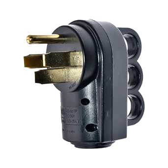 125/250V Camper Plug Epicord 50A Heavy Duty RV Male Replacement Plug, Ergonomic Grip, ABS & Copper, Yellow Heavy Duty RV Male Plug