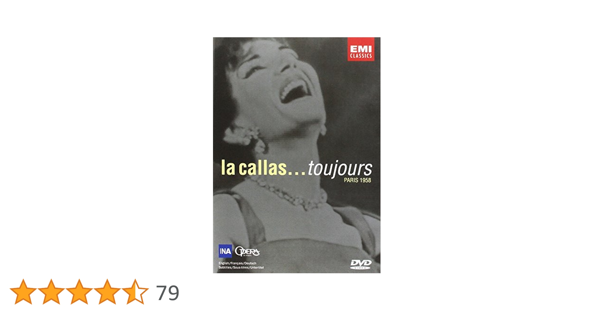 Amazon.co.jp: La CallasToujours Paris 1958 [DVD] [Import