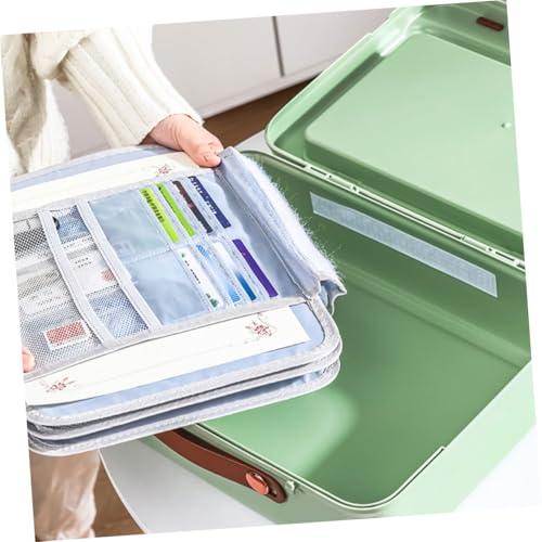 Sacoche porte-documents portable verte rangement multicouche - 6