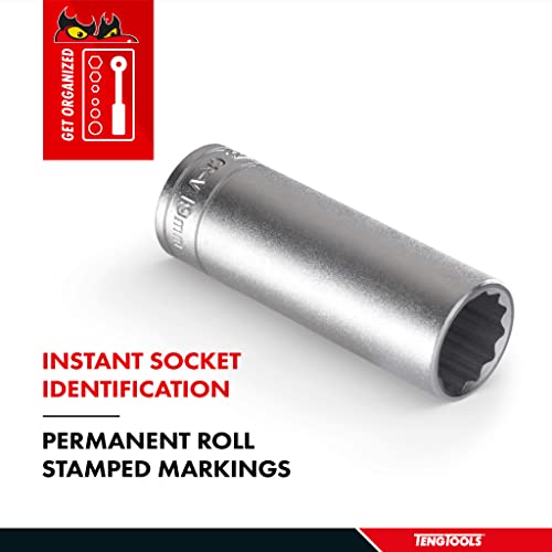 Teng M120610c Deep Bi-Hexagon Socket 10mm 1/2in Square Drive, Silver - Image 4