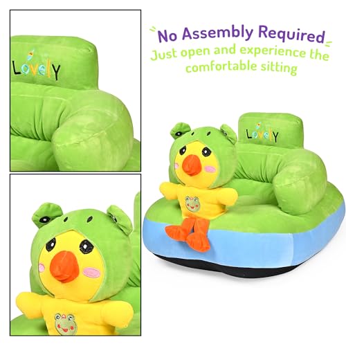 Image of Besties Cotton Toddlers Training Seat Baby Safety Sofa Dining Chair /Learn To Sit Stool, 3-12 Months (Chick Baby Chair) - 1, Multicolor, 1 Seater