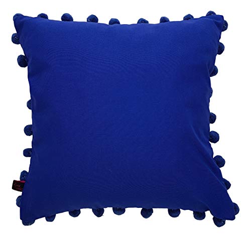 Ragged Rose Pom - Funda de cojín (algodón, 45 x 45 cm), Color Azul Cover