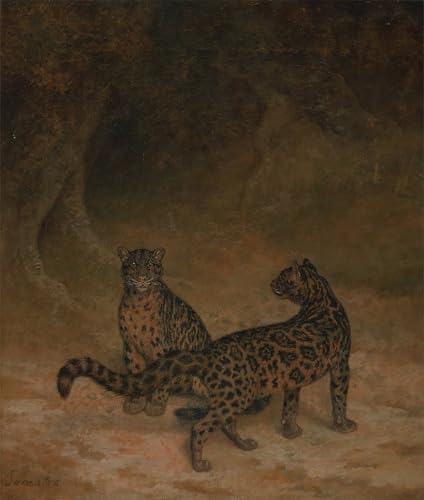 Toile Léopards Jacques Laurent Agasse Tableau Abstrait Salon Déco 60x90