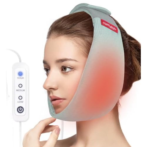 Face Heating Pad for TMJ Pain Relief, USB Heated Wrap for Jaw, Wisdom Teeth Recovery, 3 Adjustable Heat Settings, Reducing Symptoms of Jaw Clicking, Relaxing Face Muscles (Non-Rechargeable)
