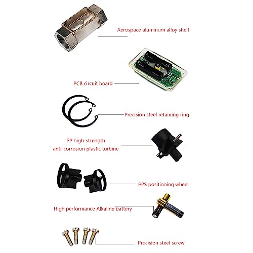 Débitmètre de carburant numérique 1 pouce en aluminium haute précision - 4