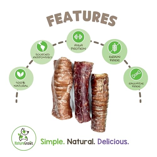 Nature Gnaws PR00474 Beef Trachea Crunch Wraps For Dogs (3 Count) - Long Lasting Natural Beef Jerky Dog Chew Bones thumb #1