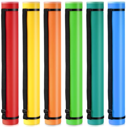 Image of Yahenda 6 Pcs Expandable Poster Tubes Bulk, 24 inch- 40 inch Extendable Blueprint Tube with Shoulder Strap Waterproof Portable Durable Round Cases for Drawing, Poster, Office Bulk Supply(Bright Color)