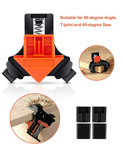 4Pcs Angle Clamp 90° Right Angle Clamp Single Handle Corner Clamp With Multifunctional Adjustable Swing Corner Clip Quick-Grip For Woodworking, Photo Framing, Welding, Framing And Engineering #TOP6