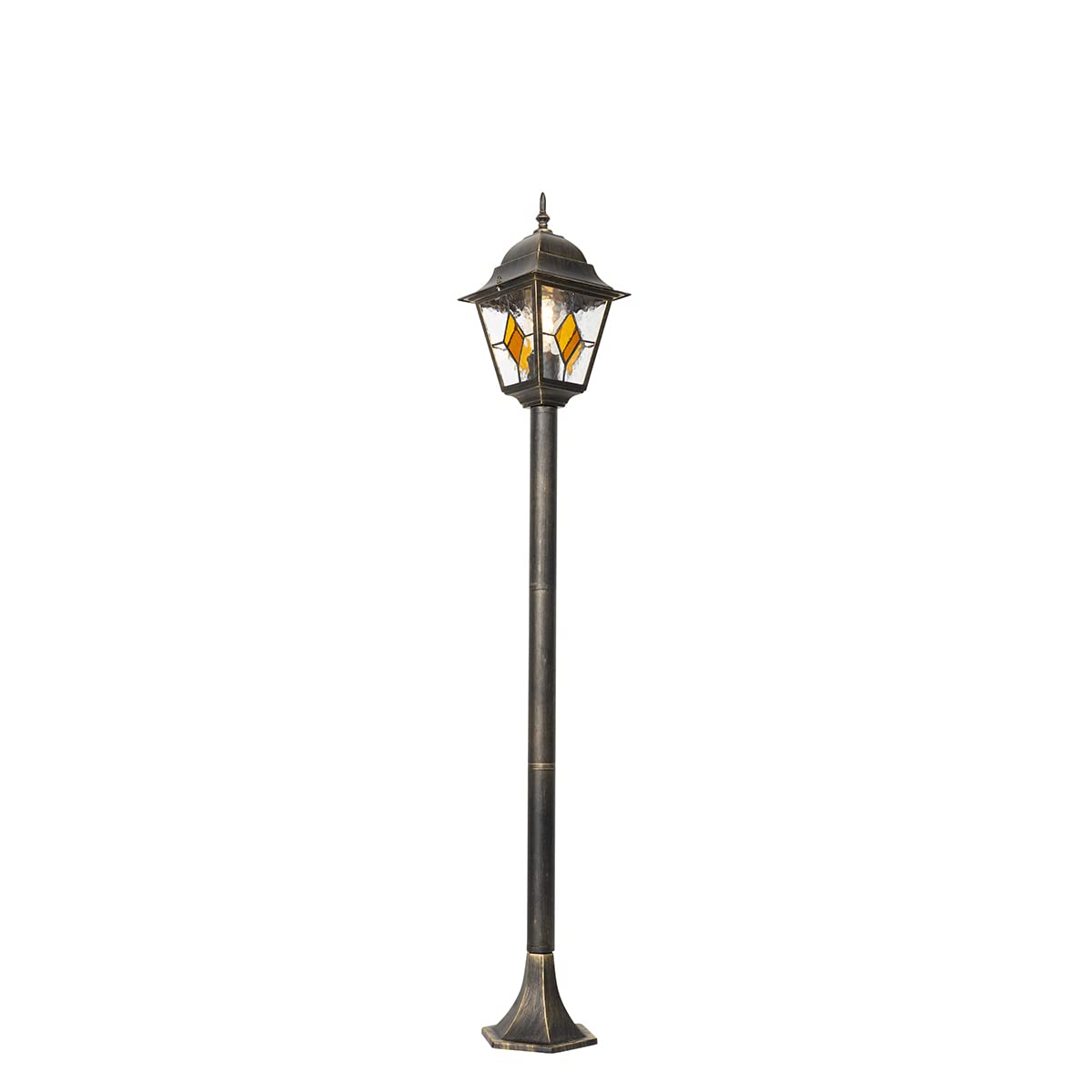 Qazqa antigua - Palo da giardino Classico - 1 luce - Ø 18.4 cm - Oro - Design I Rustico - Illuminazione esterna