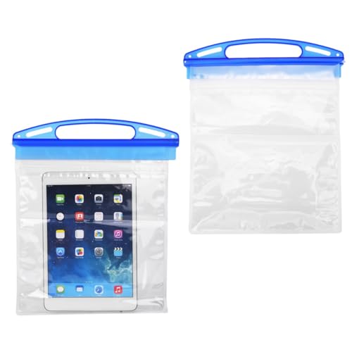 2PCS Water Proof Tablet Pouch, Transparent Swimming Tablet Dry Bag IPX8 Water Proof Computer Bag for Diving Swimming 11x9.2Inch