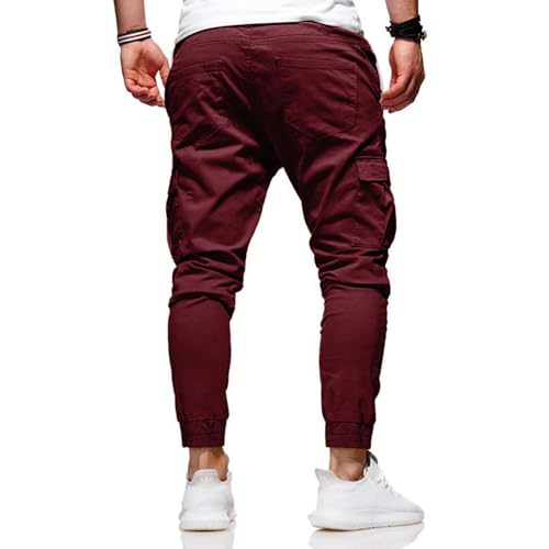 Men's Stylish Work Cargo Hiking Pants Cotton Casual Joggers Comfort Pants Elastic Waist Stretch Trousers2