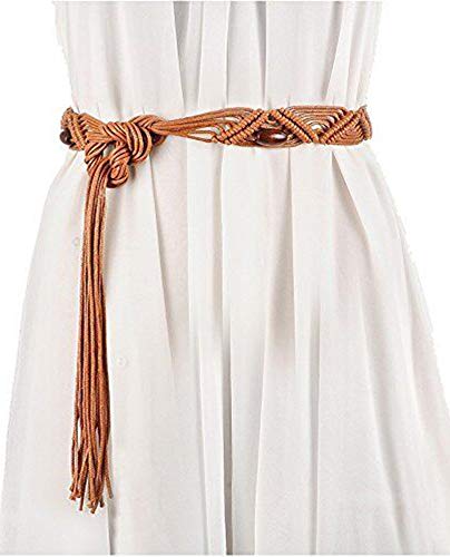 Bohemia Womens' Woven Belt Wax Rope Skirt Dress Decorative Tassel Belts