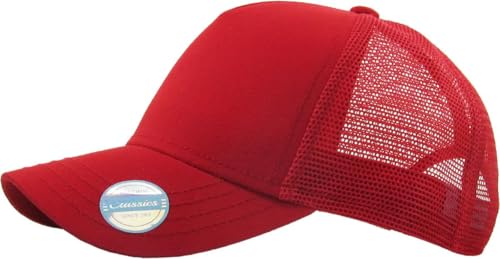 Image of KBETHOS Classic 5 Panel Cotton Twill Mesh Trucker Cap with Adjustable Snapback