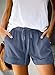 Acelitt Women Casual Fashion Summer 2026 Shorts Comfy Drawstring Elastic Waist Vacation Beach Linen Shorts Resort Wear Cruise Outfits Blue Large