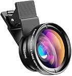 APEXEL Universal Phone Cameras Lens Kit 0.45X Wide Angle Lens 140°+ 12.5X Macro Lens Clip-on iPhone Lens for iPhone 8 7 6 Plus Samsung and Most of Android Smartphone