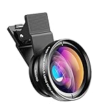 APEXEL Universal Phone Camera Lens Kit, 0.45X Wide Angle Lens 140°+12.5X Macro Lens, Clip-on Phone Lens for iPhone, Samsung and Most Android Smartphones