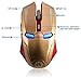 Wireless Mouse 2.4G Portable Mobile Optical Iron Man Mouse with USB Nano Receiver, 3 Adjustable DPI Levels, 6 Buttons for Notebook, PC, Laptop, Computer, MacBook - Gold