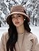 Women's Winter Thickened Fisherman's Hat 1920s Vintage Elegant Bell-Shaped Hat Fashionable Wide-Brimmed Warm Hats Brown