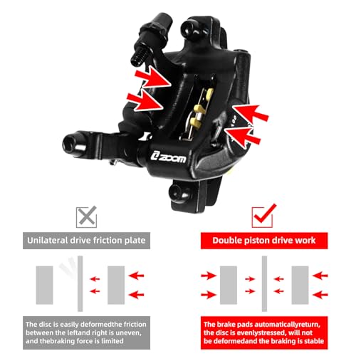 Zmgdrm Z00M HB-100 Hydraulic Disc Brake Calipers Set MTB Bike Disc Brakes Front & Rear Caliper Set, Aluminum Alloy Bicycle Disc Brake Kit for eBike, Mountain Bike, Road Bike, Fat Bike