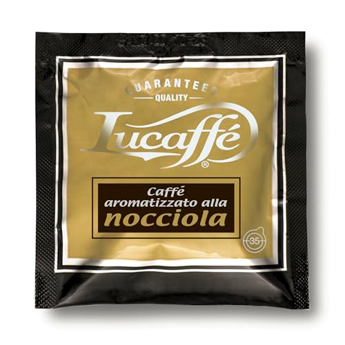 Lucaffè – 100 Monodosis cápsulas compostables SMART 35 mm, Gourmet Nocciola (Avellana) | Solo para máquina SMART | Tostado medio | Sabor dulce y cremoso | Aroma intenso y embriagador