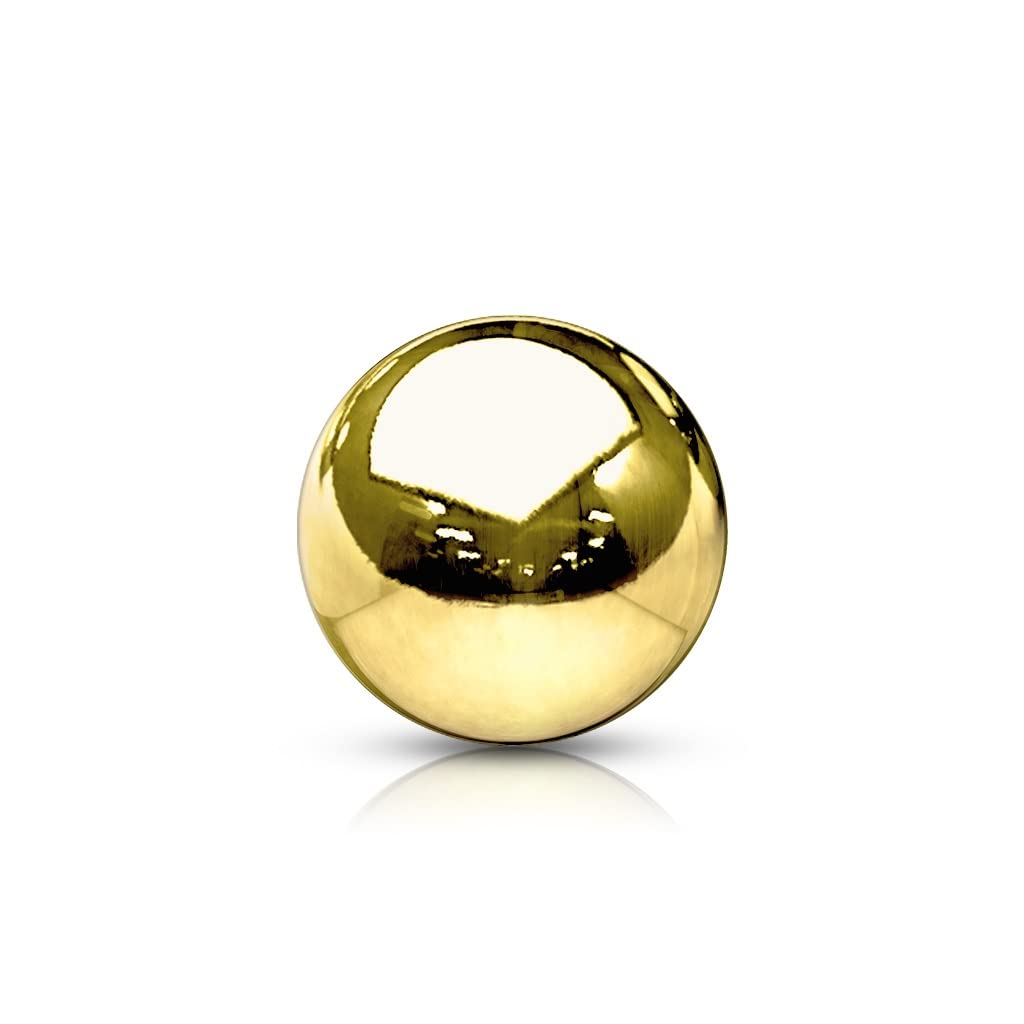 Paula & Fritz® Piercing Ersatz-Kugel 14 Karat Echtgold Innengewinde 1,2-mm 1,6-mm Stärke Kombinierbar Mehrfarbig Straight Barbell Labret Surface